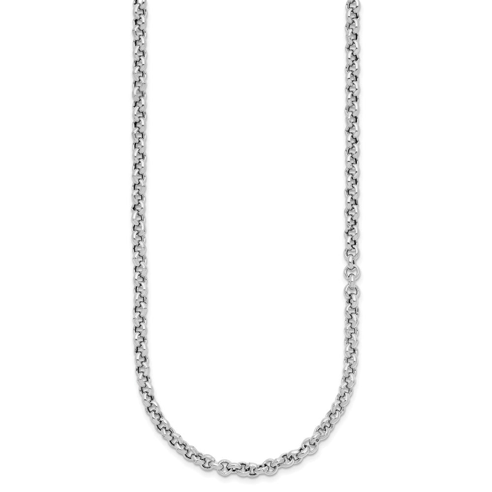 Sterling Silver RH-plated Fancy Link Necklace