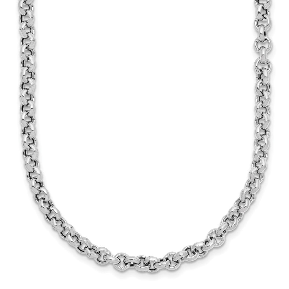 Sterling Silver RH-plated Fancy Link Necklace