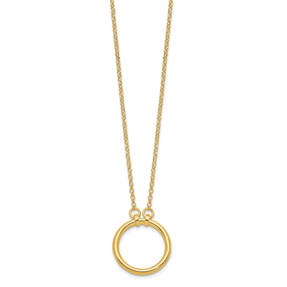 Sterling Silver Gold-tone Polished Circle w/ ext. Necklace