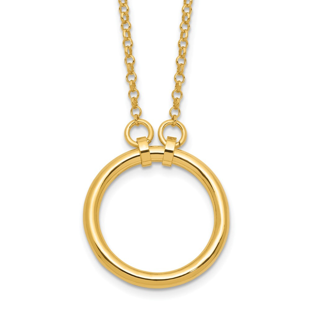 Sterling Silver Gold-tone Polished Circle w/ ext. Necklace