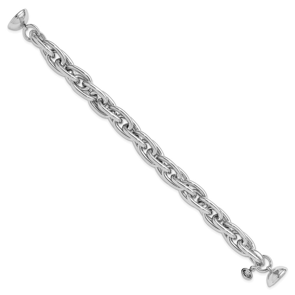 Sterling Silver Rhodium-plated Link Bracelet