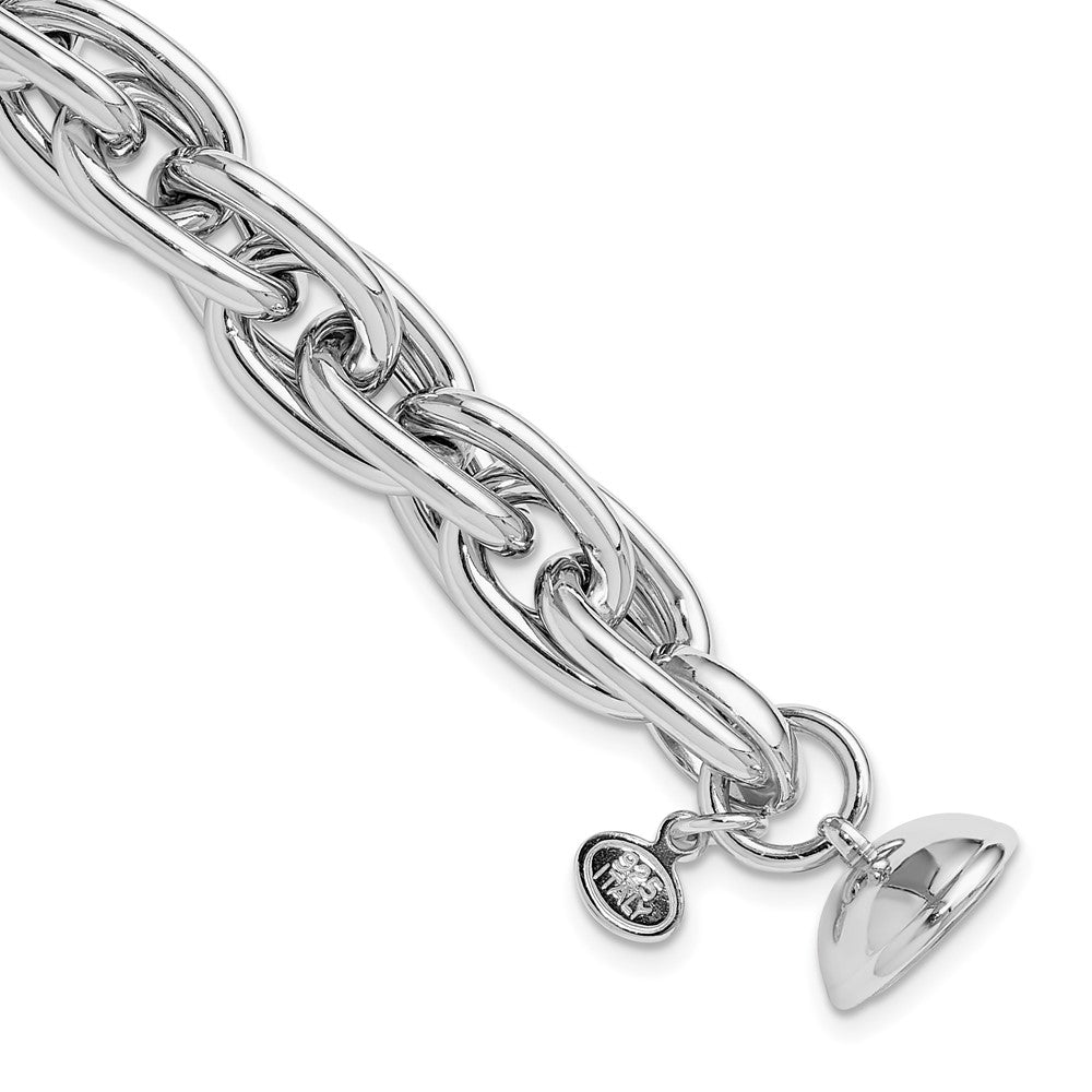 Sterling Silver Rhodium-plated Link Bracelet