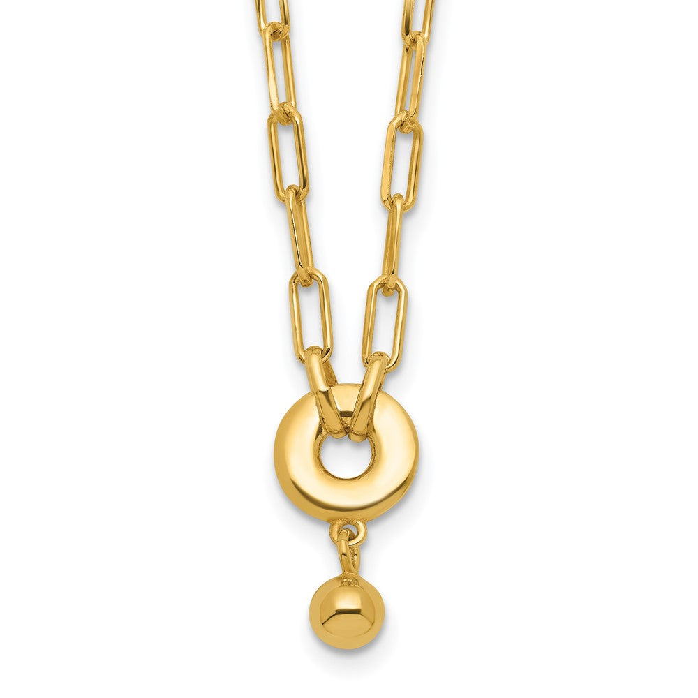 Sterling Silver Gold-plated with ext. Circle Necklace