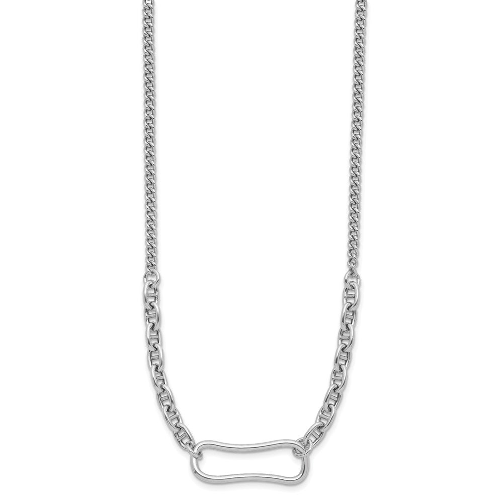 Sterling Silver Rhodium-plated with ext. Necklace