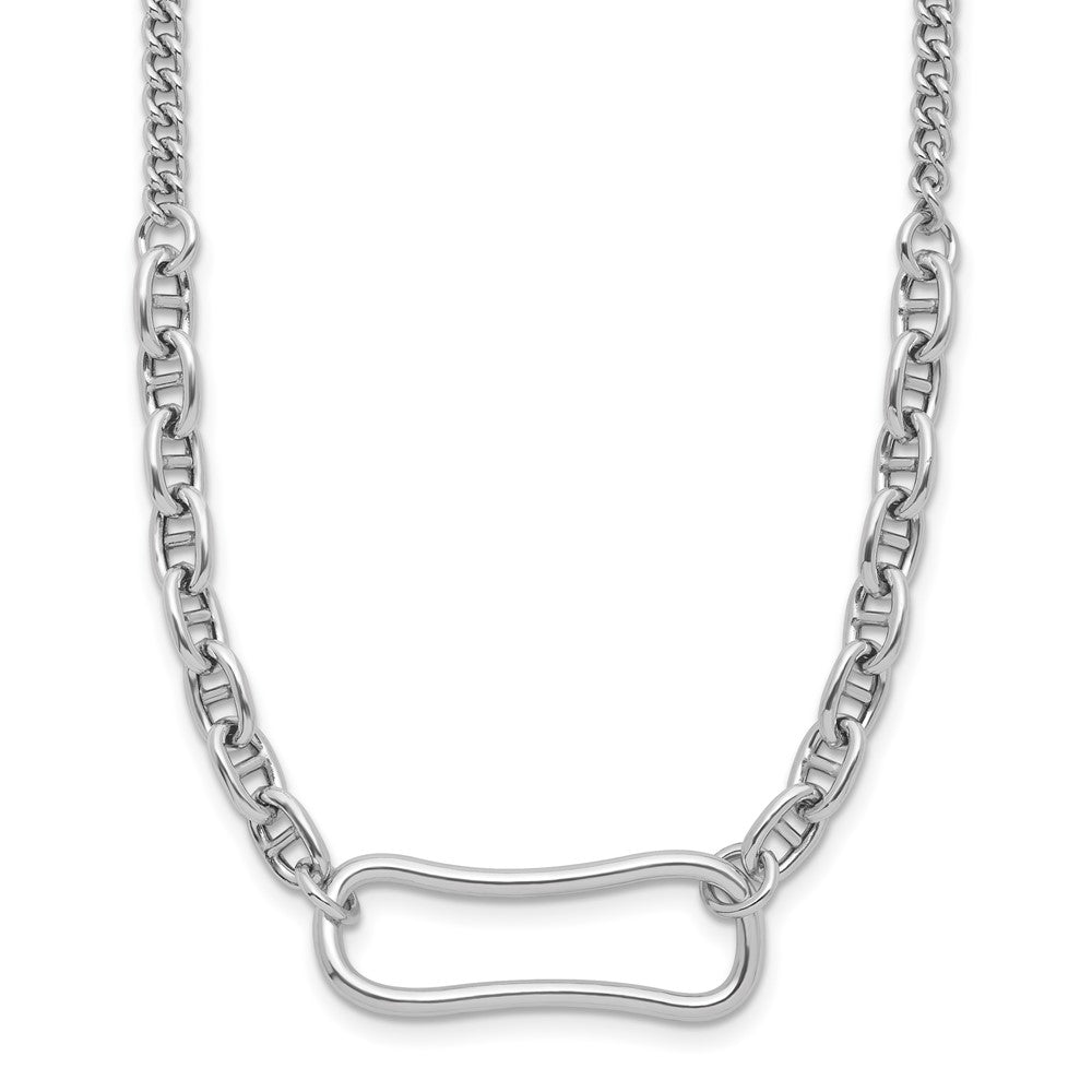 Sterling Silver Rhodium-plated with ext. Necklace