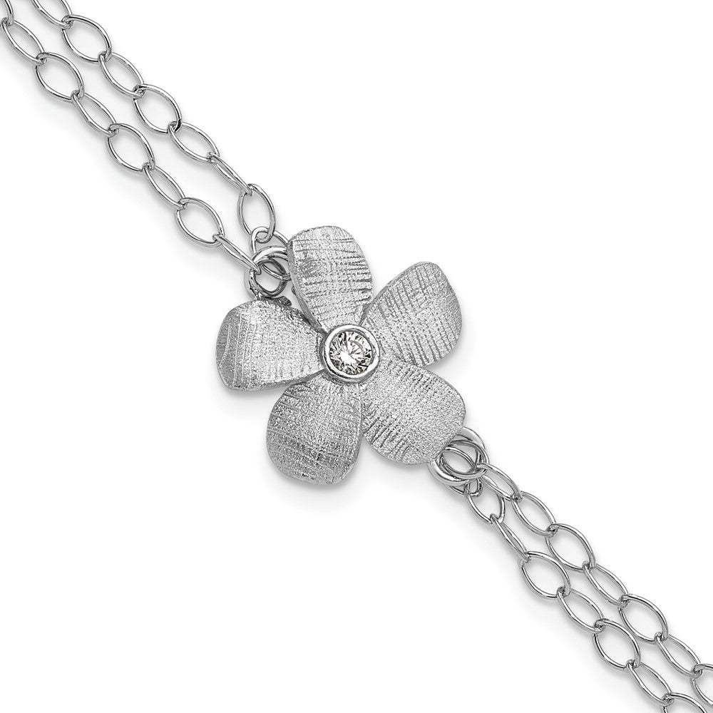 SS RH-plat Radiant Essence Pol/Scratch CZ w/ ext. Bracelet