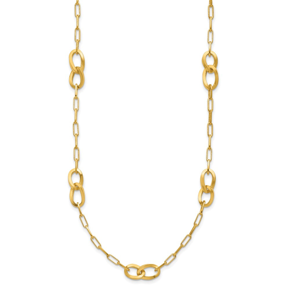 Sterling Silver Gold-plated Fancy Link with ext. Necklace