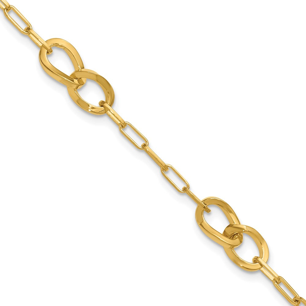 Sterling Silver Gold-plated Fancy Link with ext. Bracelet