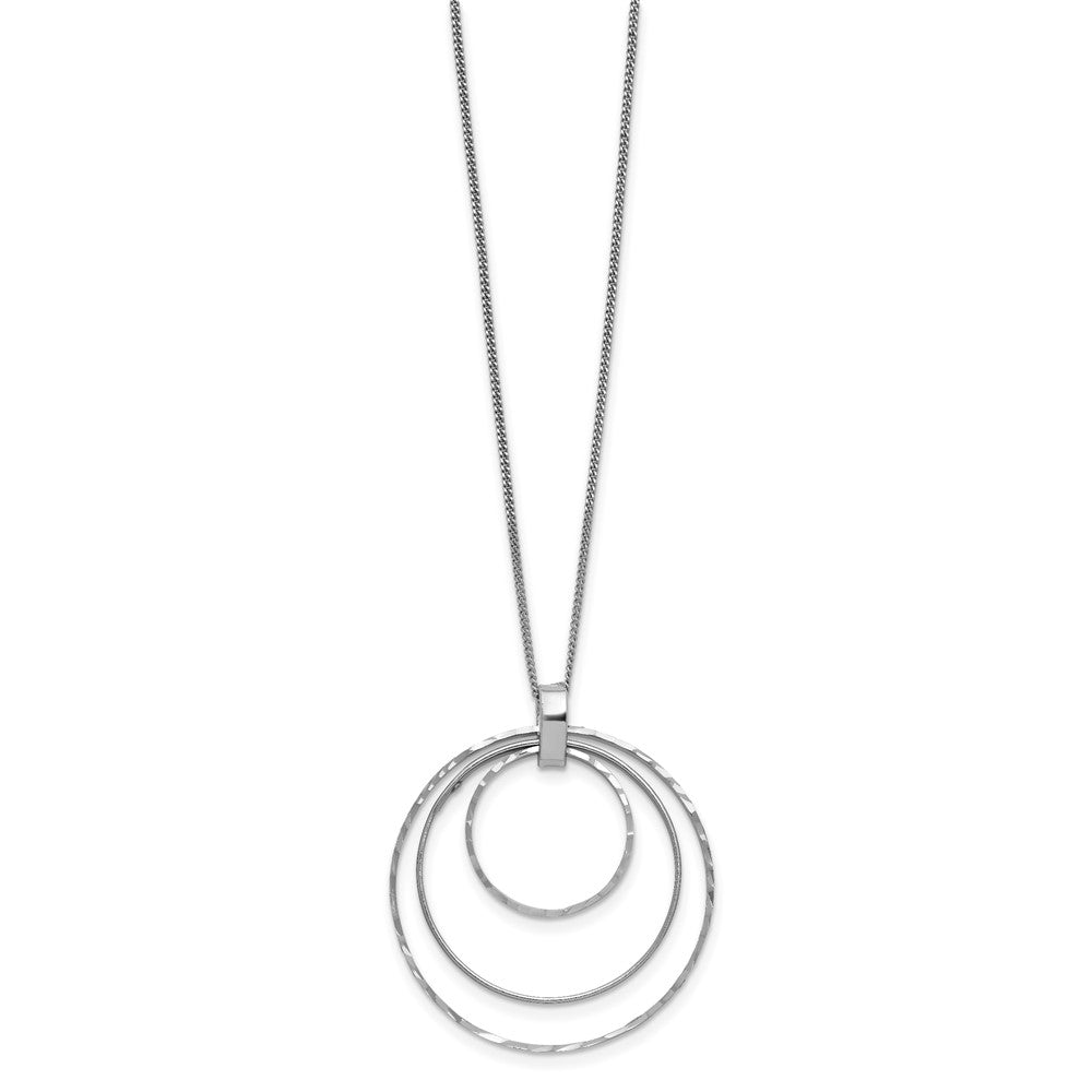 Sterling Silver Rhodium-plated D/C Circles Necklace