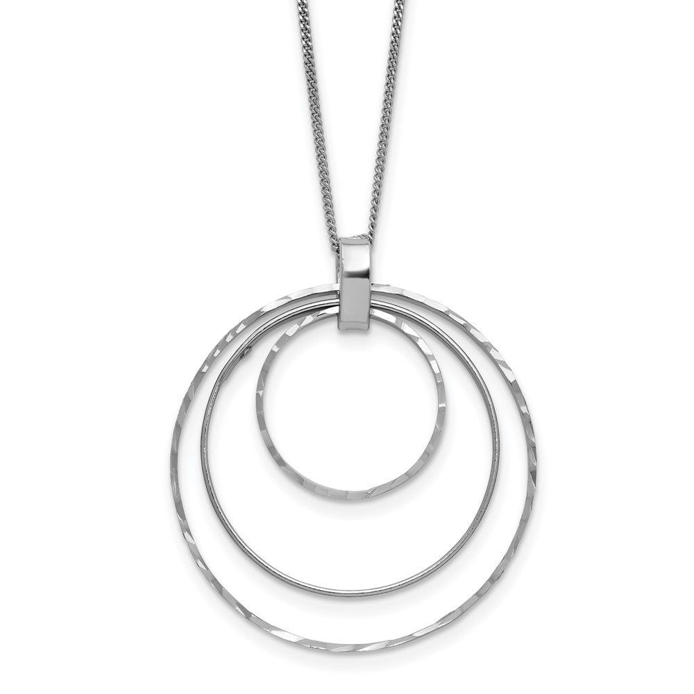 Sterling Silver Rhodium-plated D/C Circles Necklace