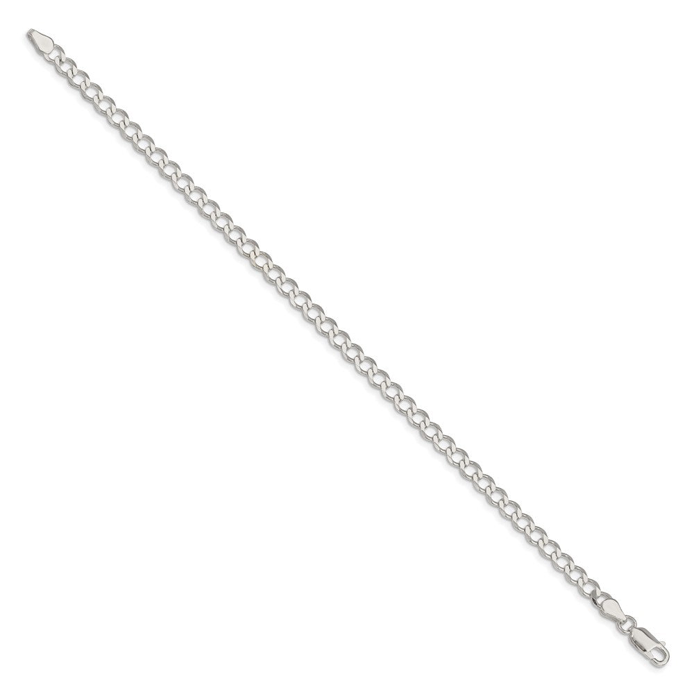 Sterling Silver Semi-solid Flat Curb Chain