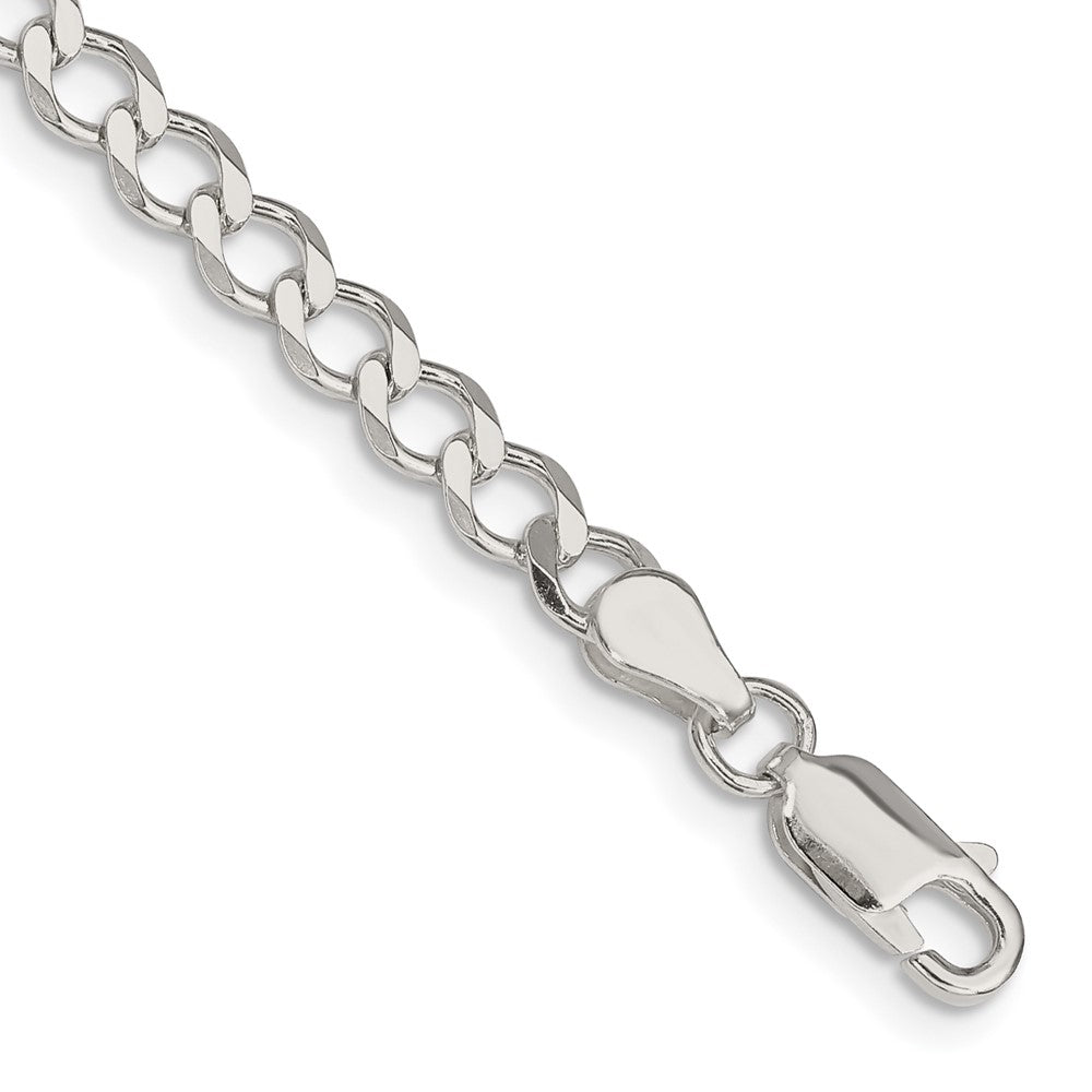 Sterling Silver Semi-solid Flat Curb Chain