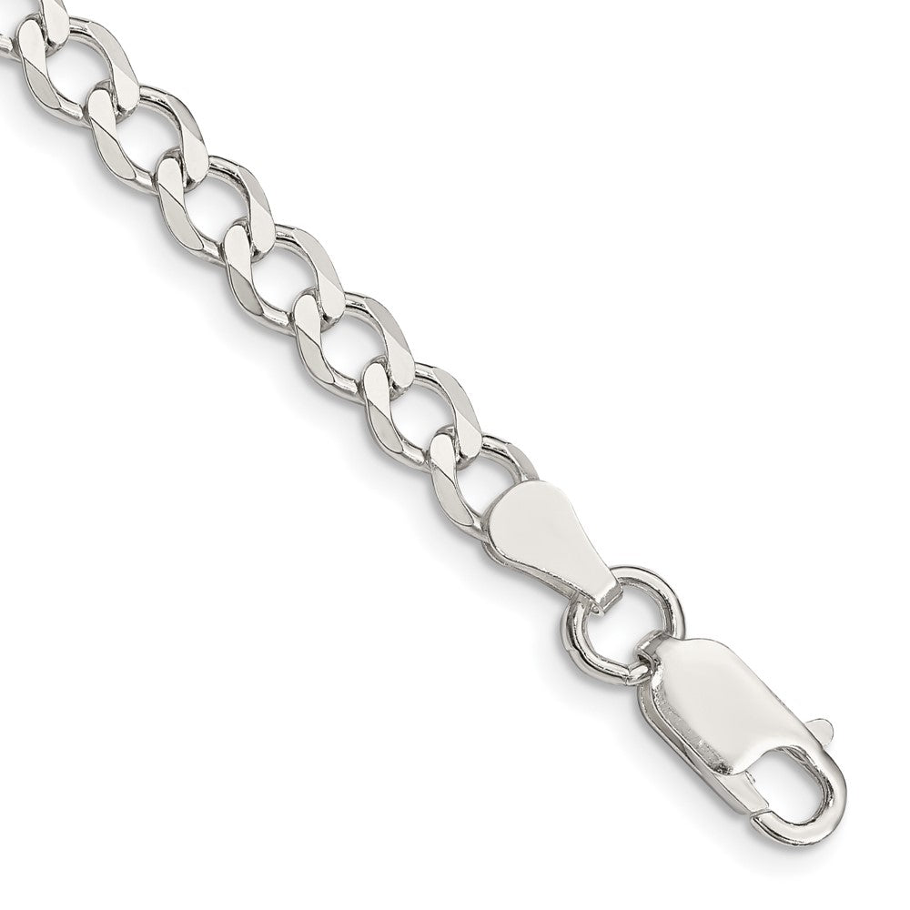 Sterling Silver Semi-solid Flat Curb Chain