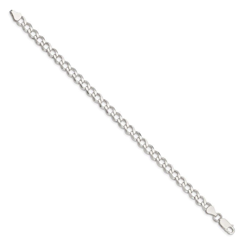 Sterling Silver Semi-solid Flat Curb Chain