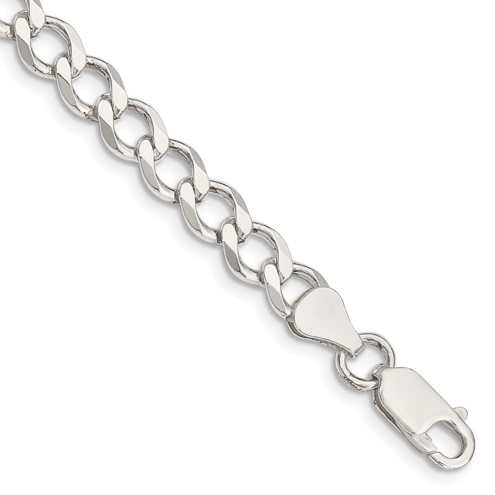 Sterling Silver Semi-solid Flat Curb Chain