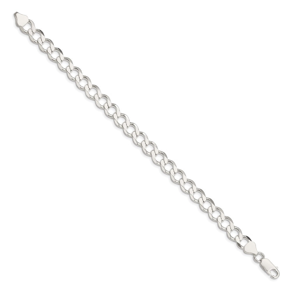 Sterling Silver Semi-solid Flat Curb Chain