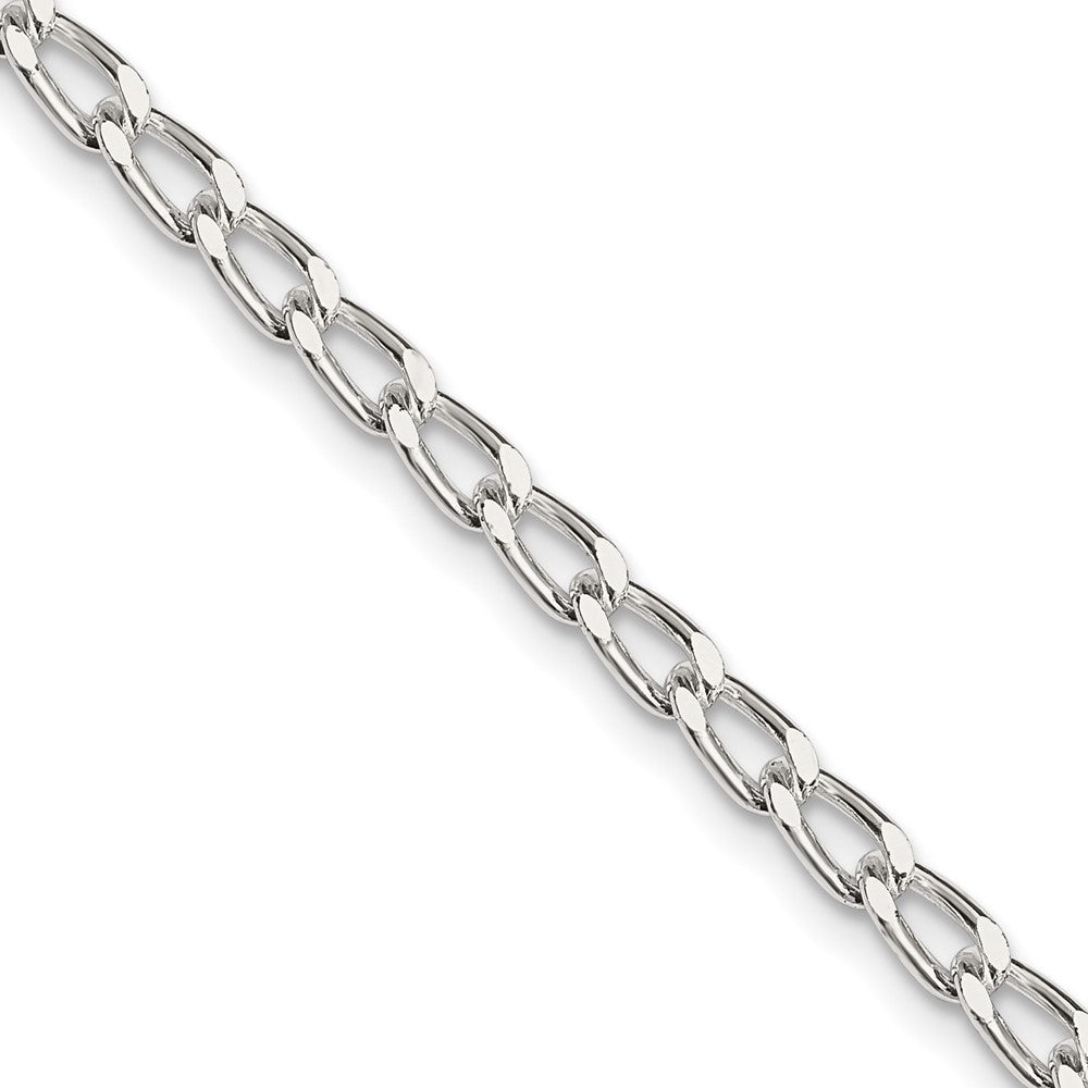 Amore La Vita Sterling Silver Rhodium-plated Polished with Lobster Clasp Open Link Charm Anklet