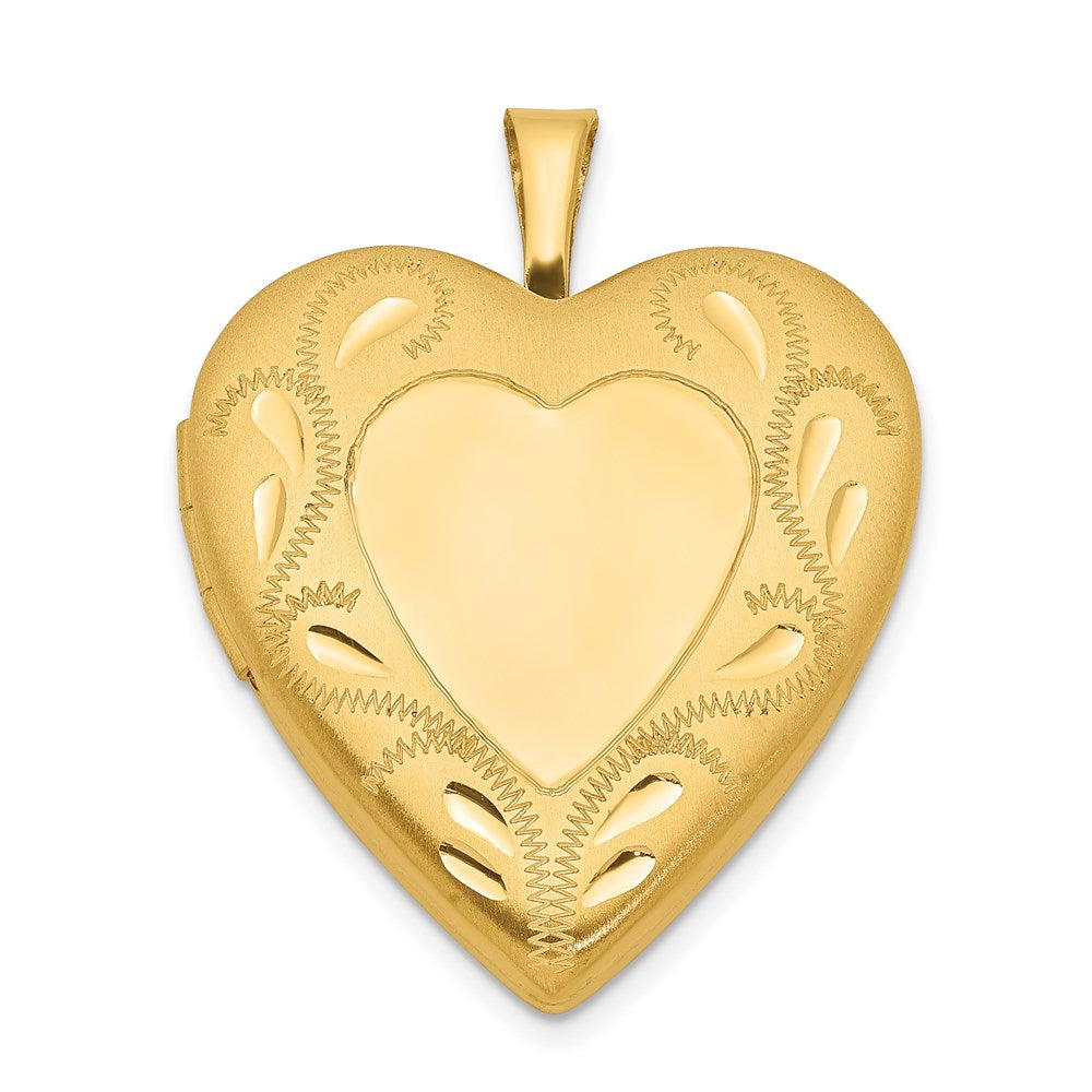 1/20 Gold Filled Polished & Satin Fancy Border Heart Locket