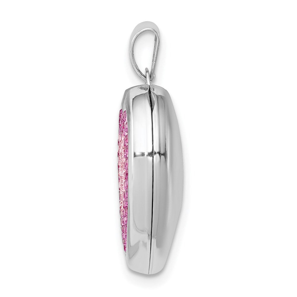 Sterling Silver Rhodium-plated Preciosa Crystal Heart Locket