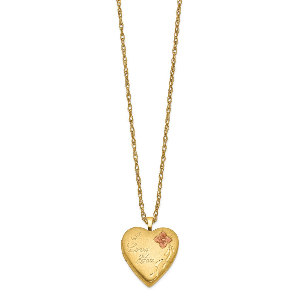 1/20 Gold Filled Enameled I Love You Heart Locket Necklace