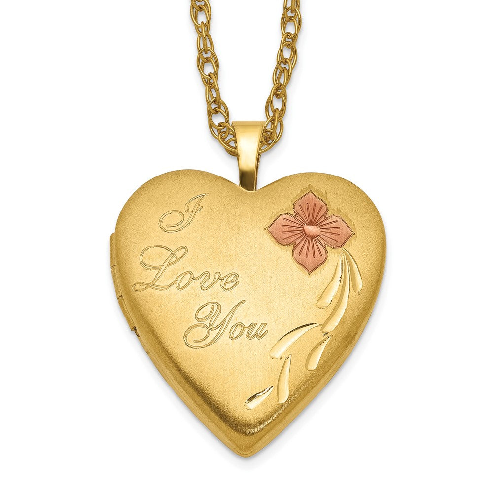 1/20 Gold Filled Enameled I Love You Heart Locket Necklace