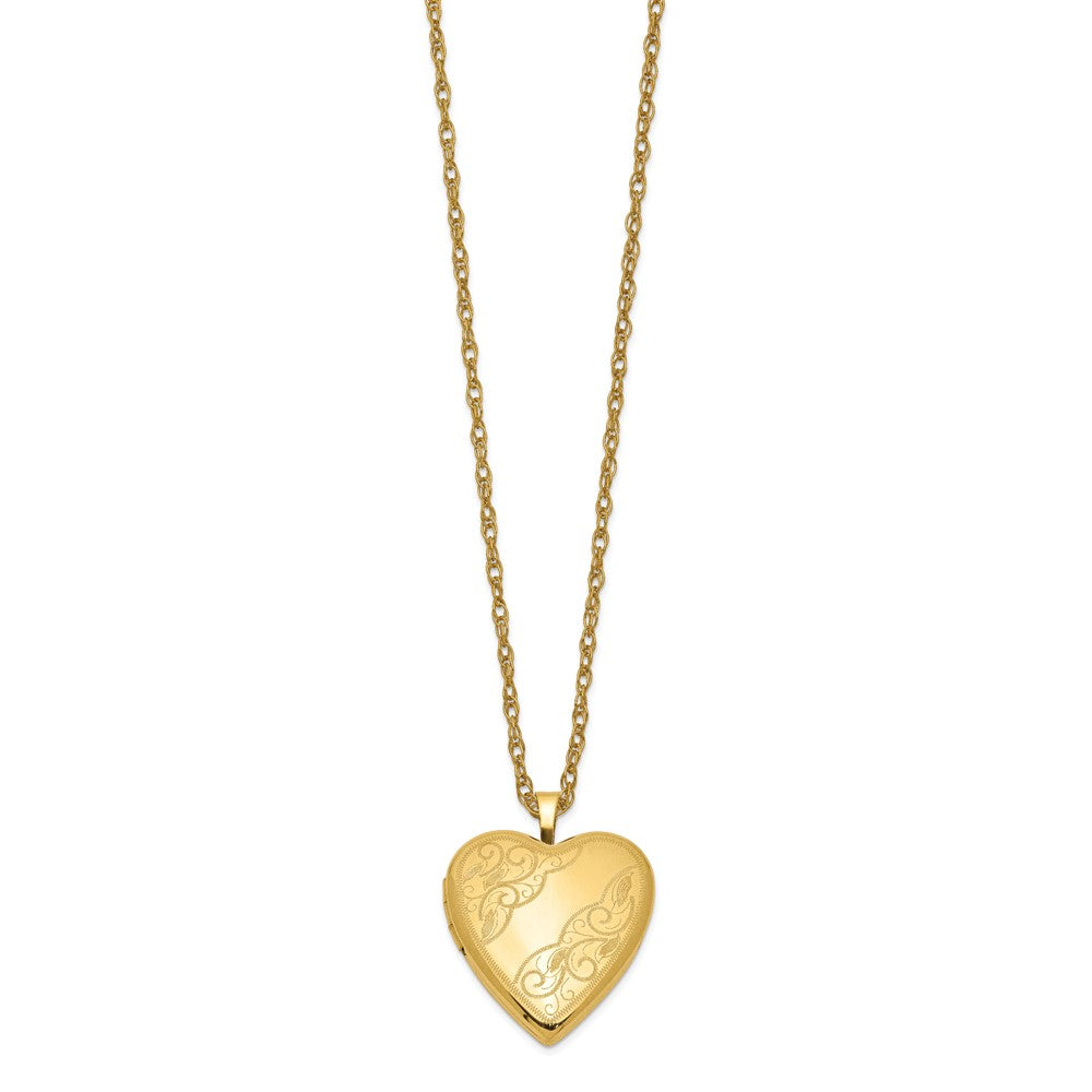 1/20 Gold Filled Side Swirled Heart Locket Necklace