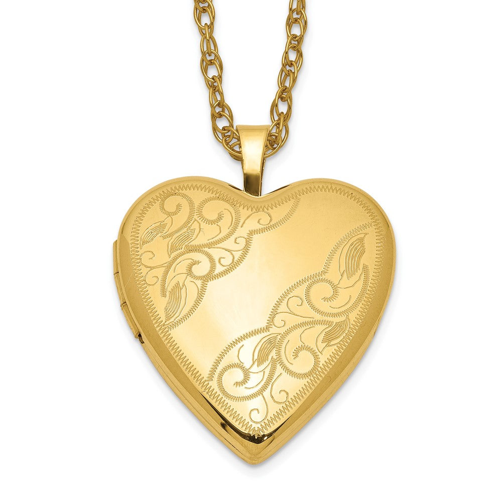 1/20 Gold Filled Side Swirled Heart Locket Necklace