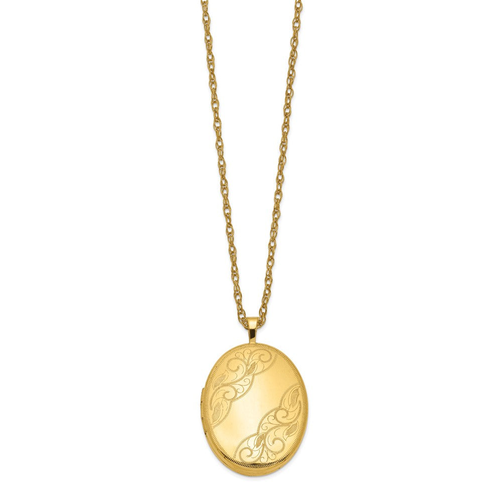 1/20 Gold Filled Swirled Oval Locket Necklace