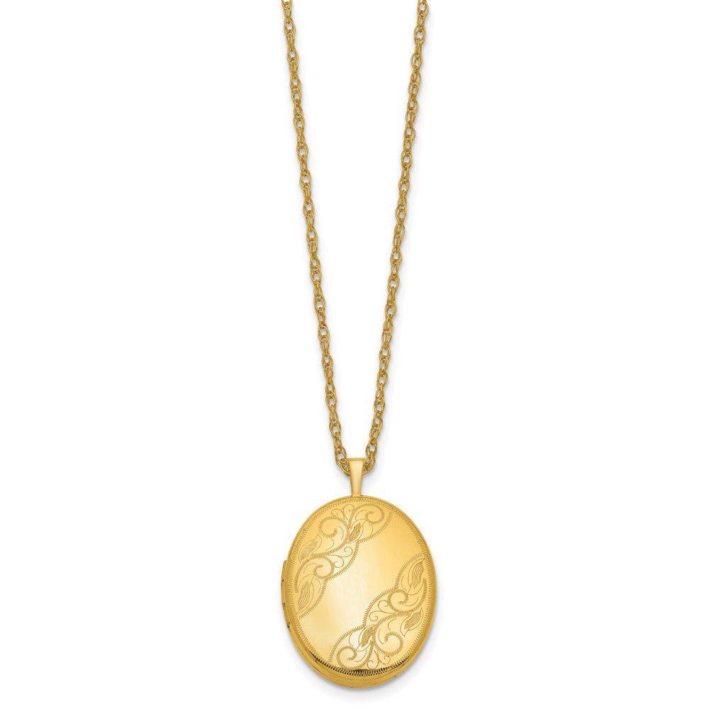1/20 14K Gold Filled Swirled Oval Locket Necklace