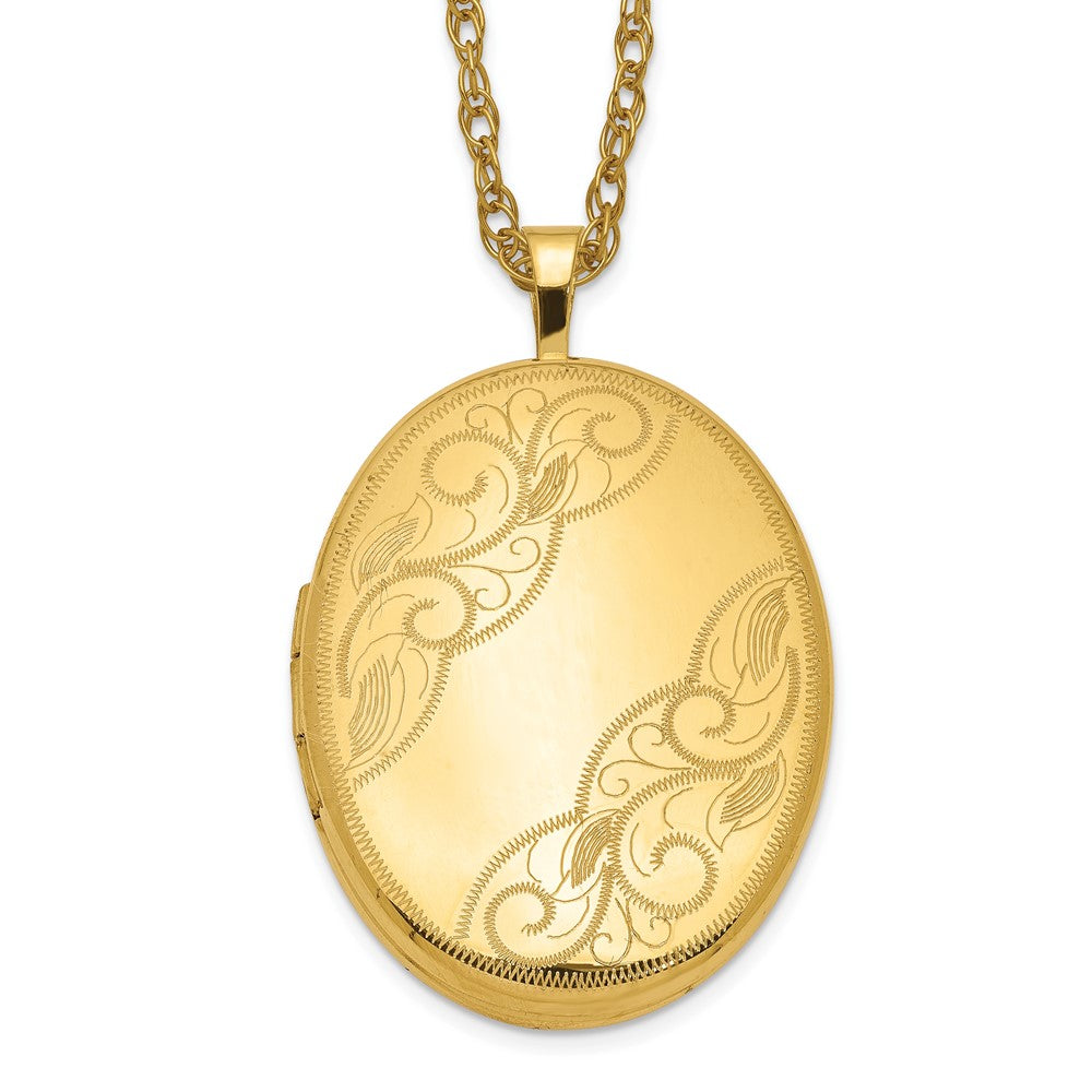 1/20 Gold Filled Swirled Oval Locket Necklace