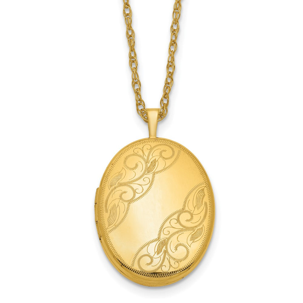 1/20 14K Gold Filled Swirled Oval Locket Necklace