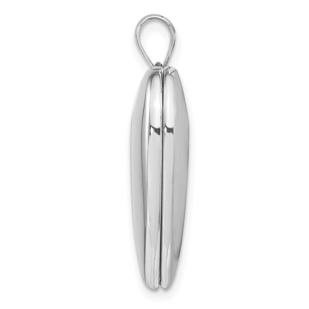Sterling Silver Rhodium-plated with Cross Design Heart Locket