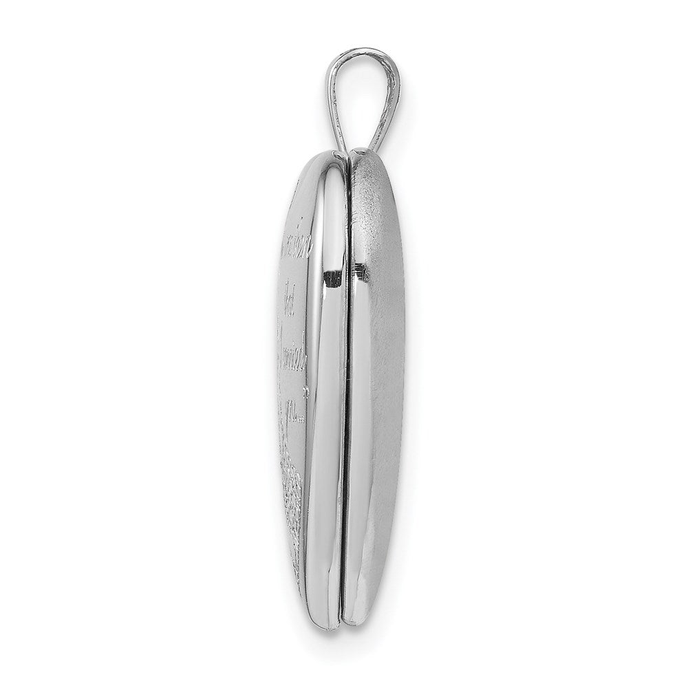 Sterling Silver Rhodium-plated Footprints Heart Locket