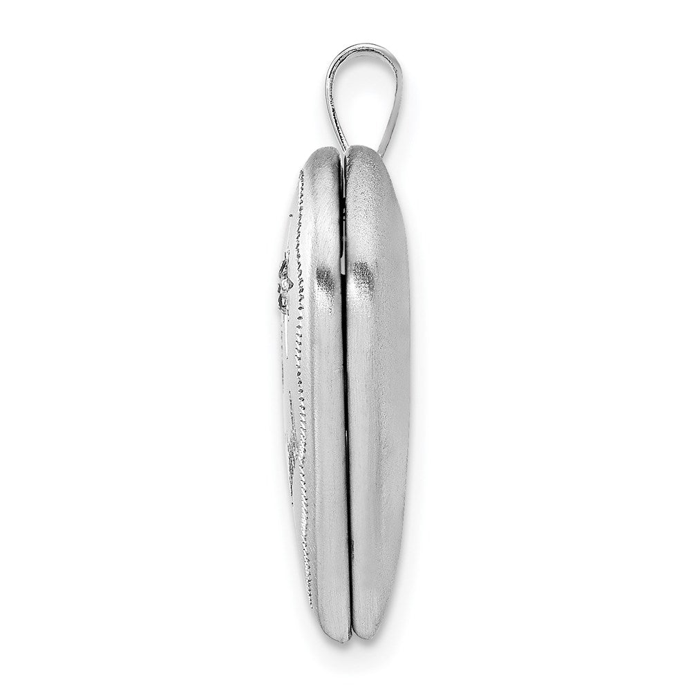Sterling Silver Rhodium-plated Best Friend with Diamond Heart Locket