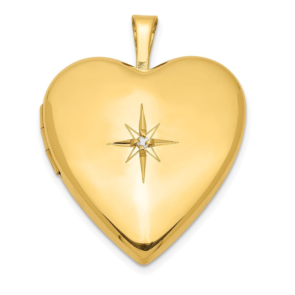Sterling Silver Gold-plated Diamond Star Heart Locket