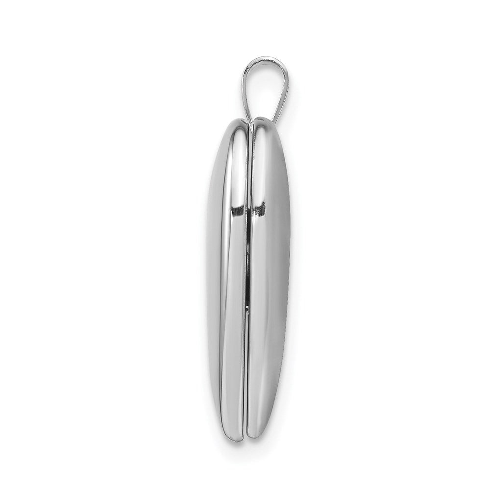 Sterling Silver Rhodium-plated Polished Front/Satin Back Heart Locket