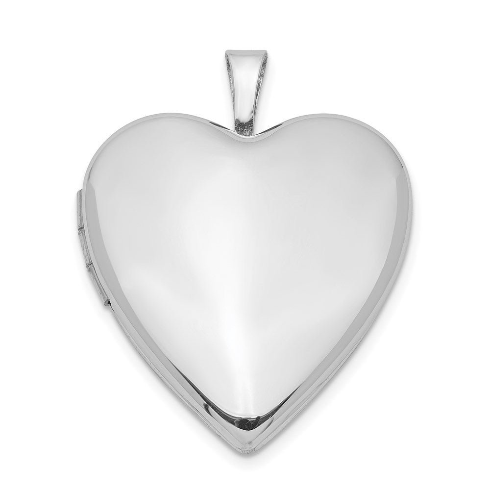 Sterling Silver Rhodium-plated Polished Front/Satin Back Heart Locket