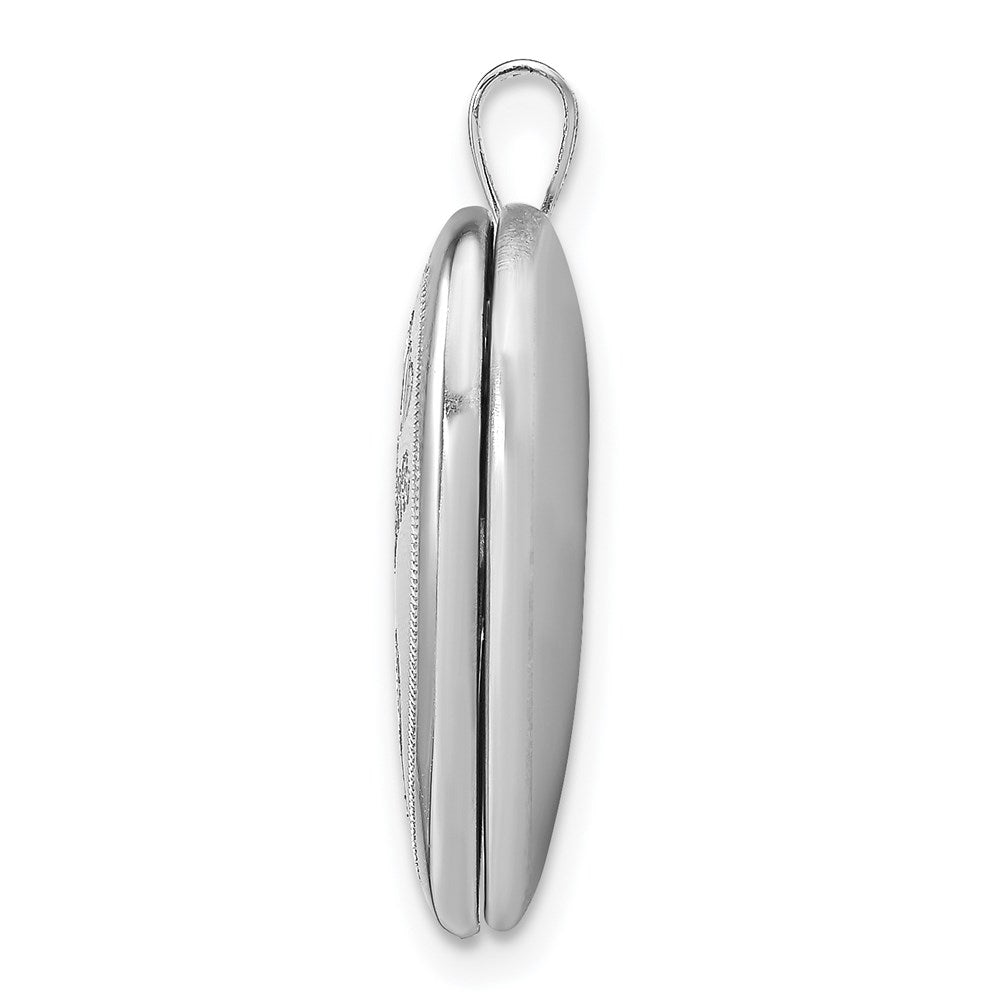 Sterling Silver Rhodium-plated D/C Grandma Heart Locket