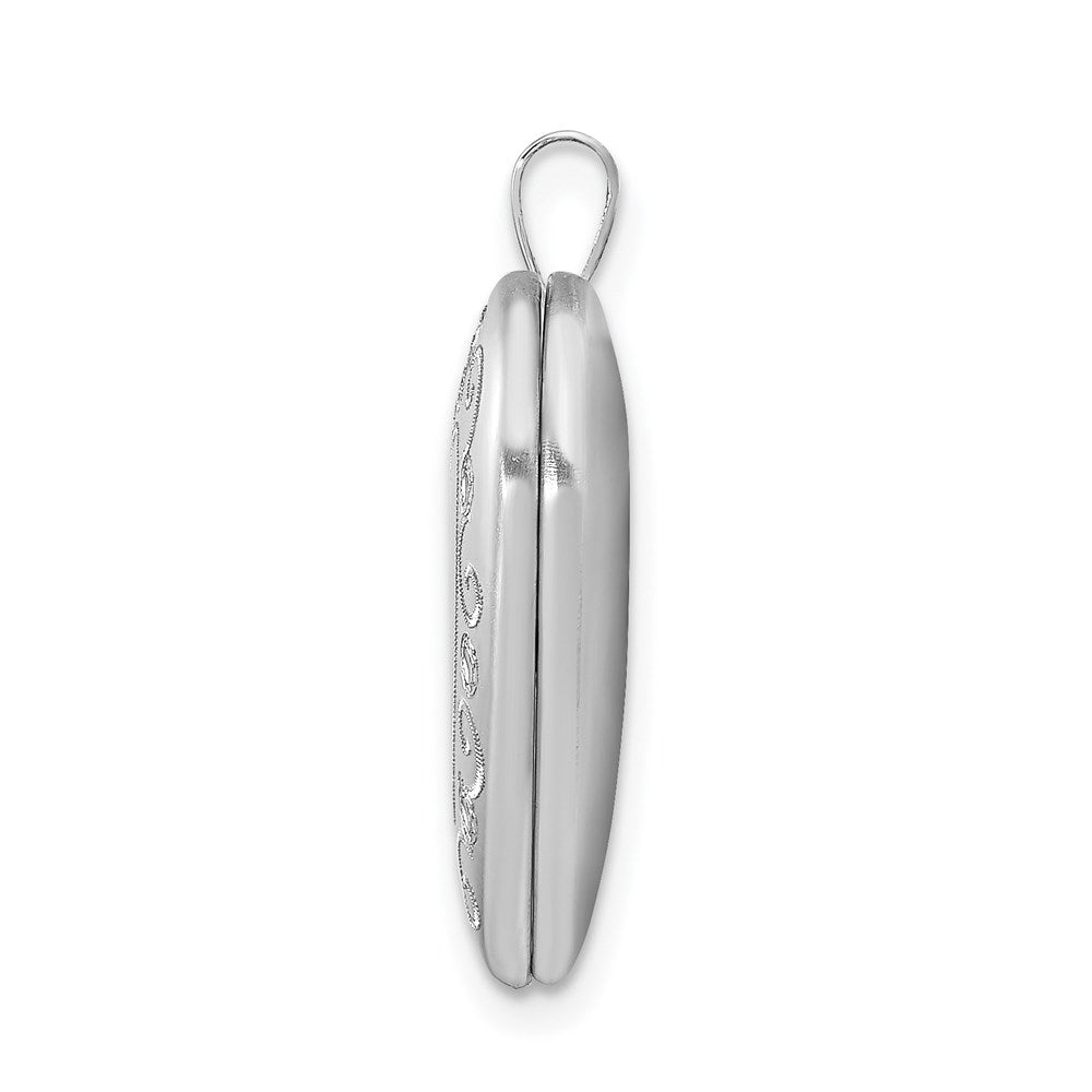 Sterling Silver Rhodium-plated D/C Heart Locket