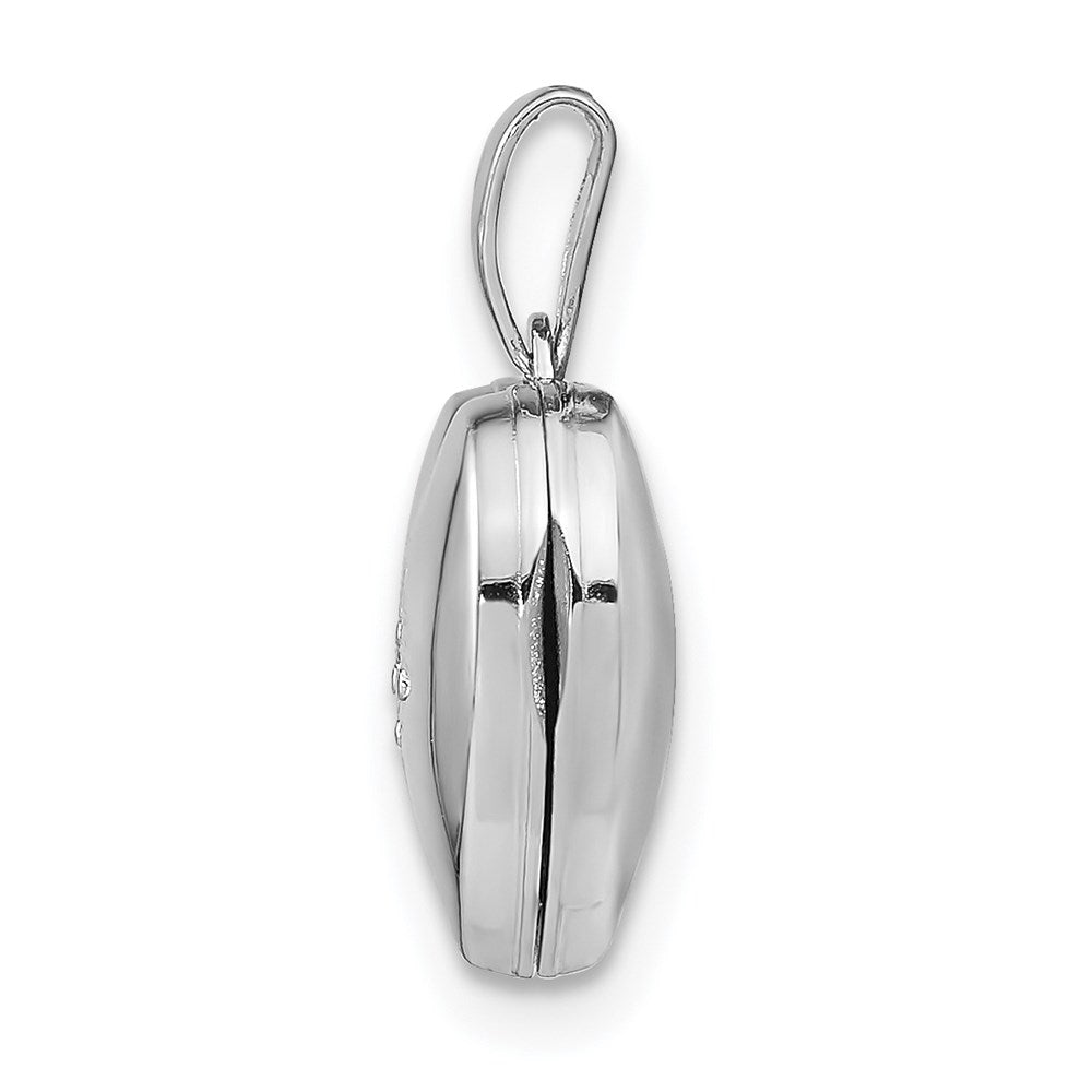Sterling Silver Rhodium-plated & Diamond D/C Heart Locket