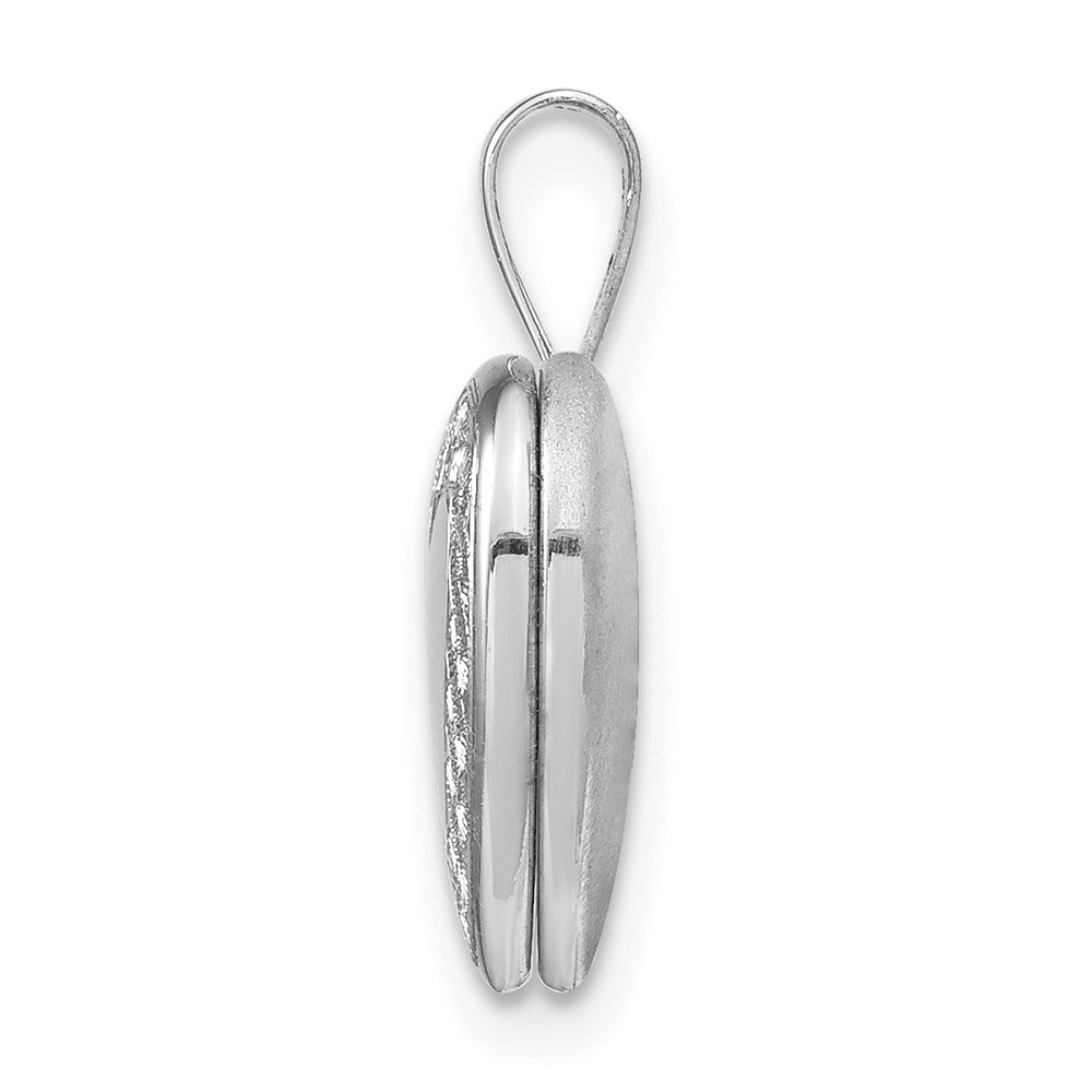 Sterling Silver Rhodium-plated Twisted Border Heart Locket