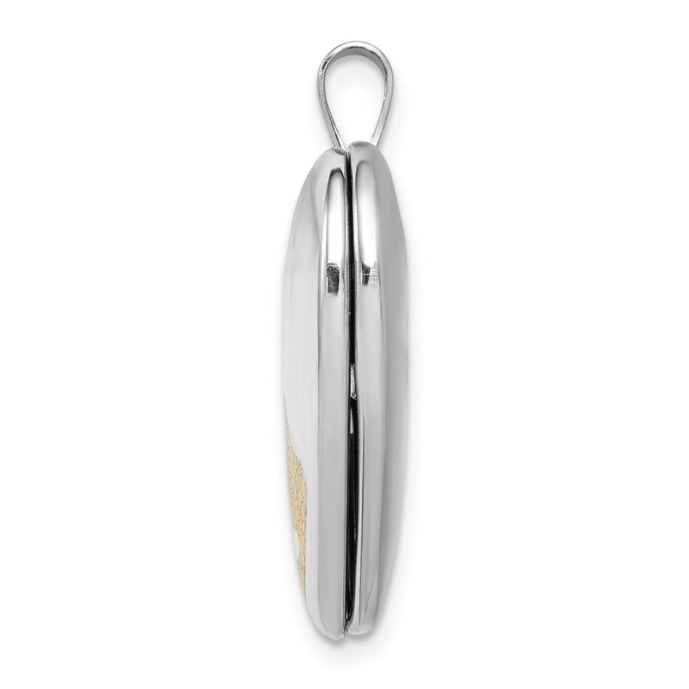 Sterling Silver Rhodium & Gold-plated Footprints Heart Locket