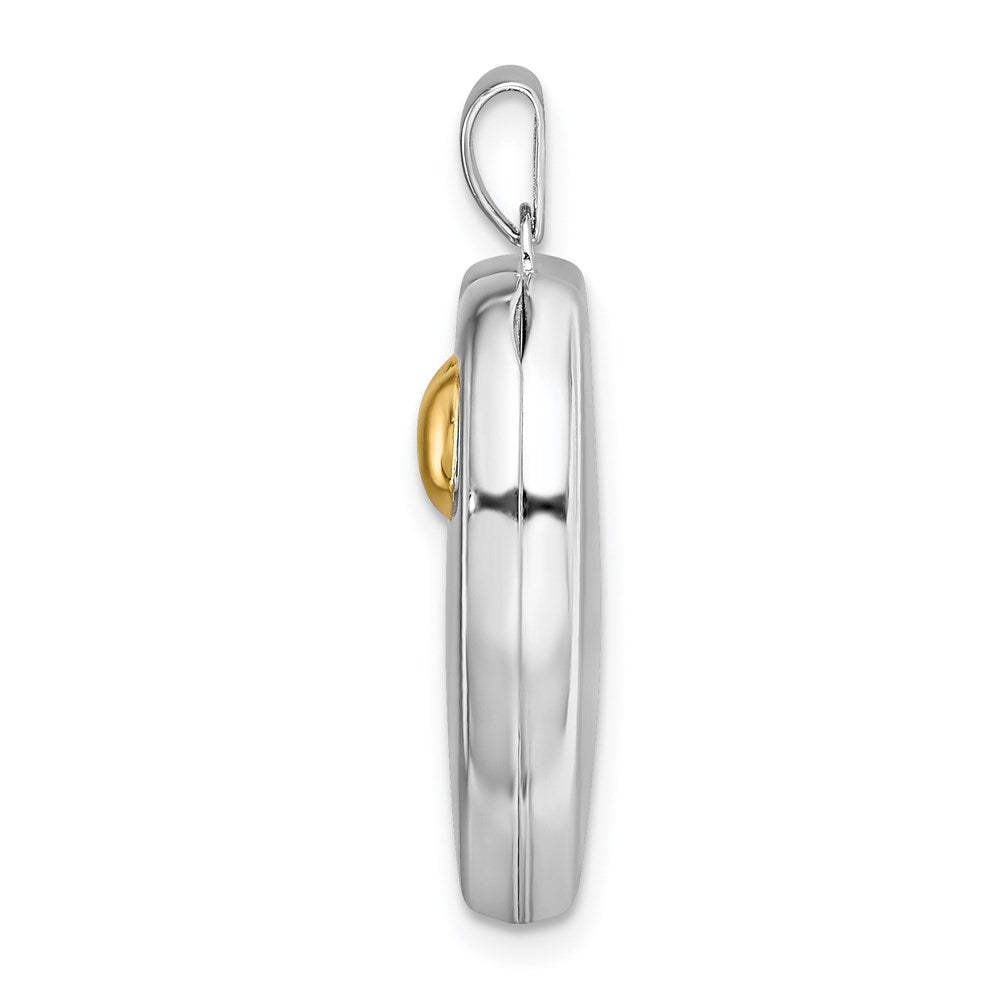 Sterling Silver Rhodium & Gold-plated I Love You Heart Locket