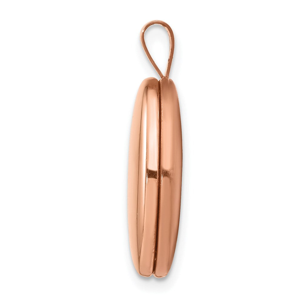 Sterling Silver Rose Gold-plated Polished Oval Locket