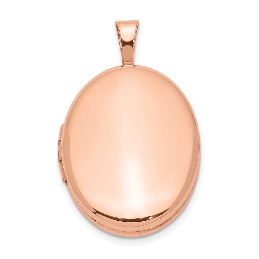 Sterling Silver Rose Gold-plated Polished Oval Locket