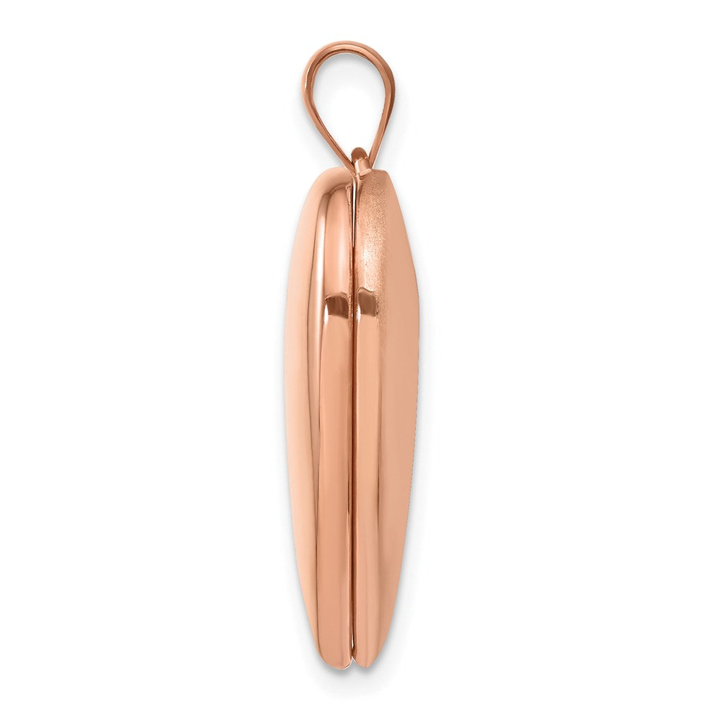 Sterling Silver Rose Gold-plated Plain Heart Locket