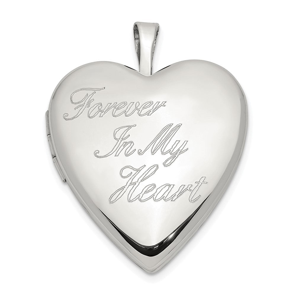 Sterling Silver Rhod-pltd FOREVER IN MY HEART Heart Locket