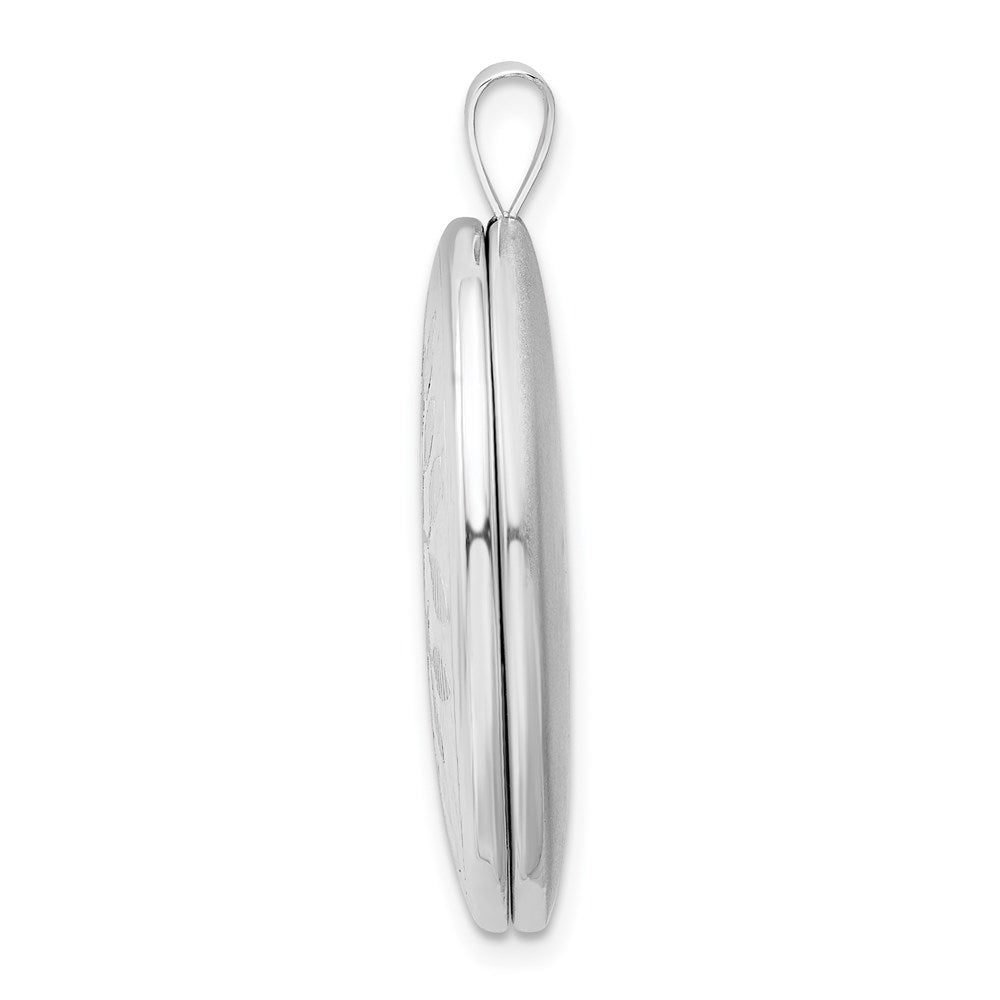 Sterling Silver Rhodium-plated Tree Oval Locket