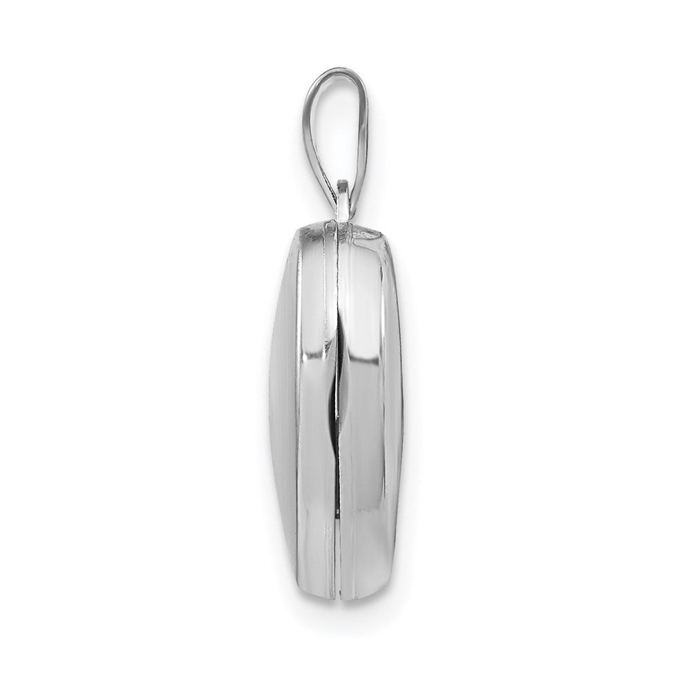 Sterling Silver Rhodium-plated Plain Heart Locket