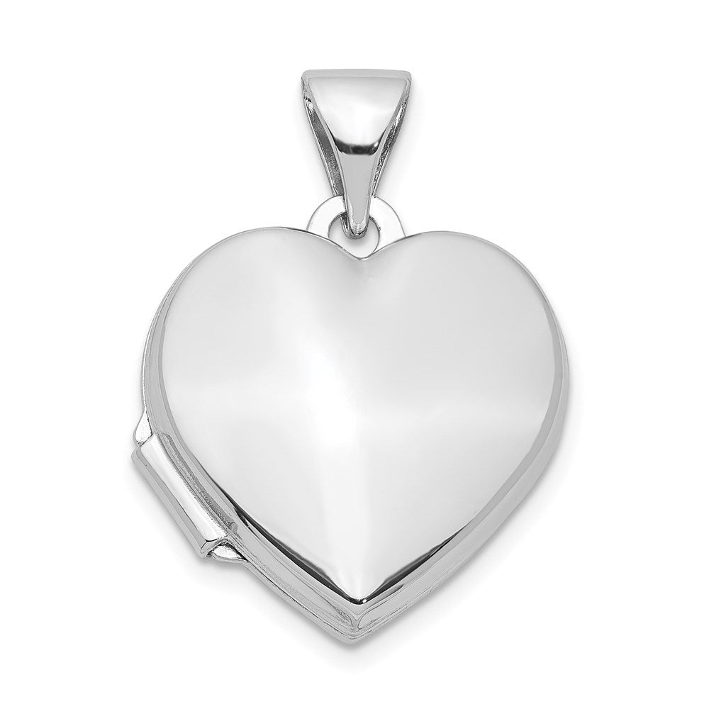 Sterling Silver Rhodium-plated Plain Heart Locket